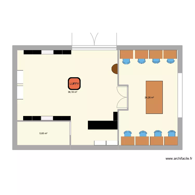DEN DEN TOWN 1. Plan de 3  et 68 m²