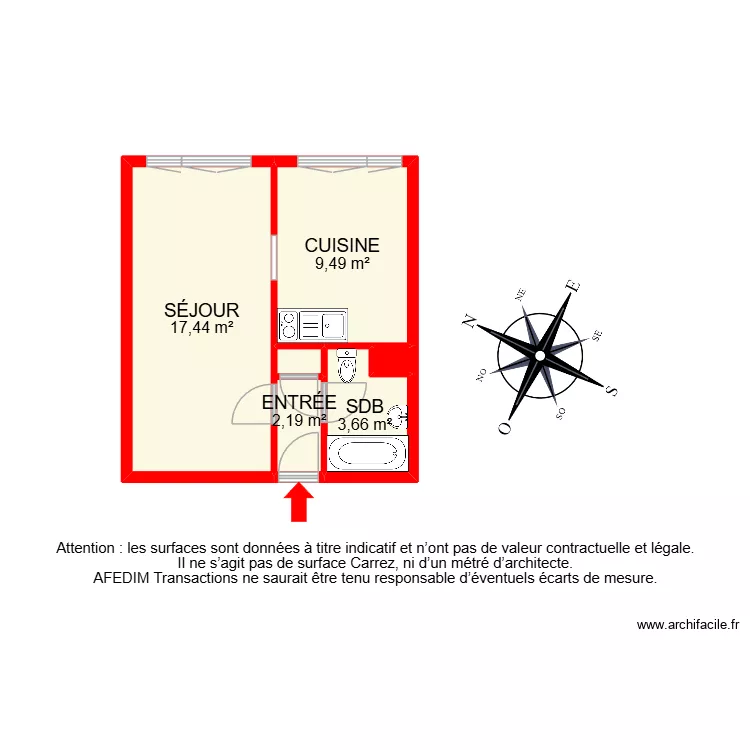 BI 30288. Plan de 6  et 46 m²
