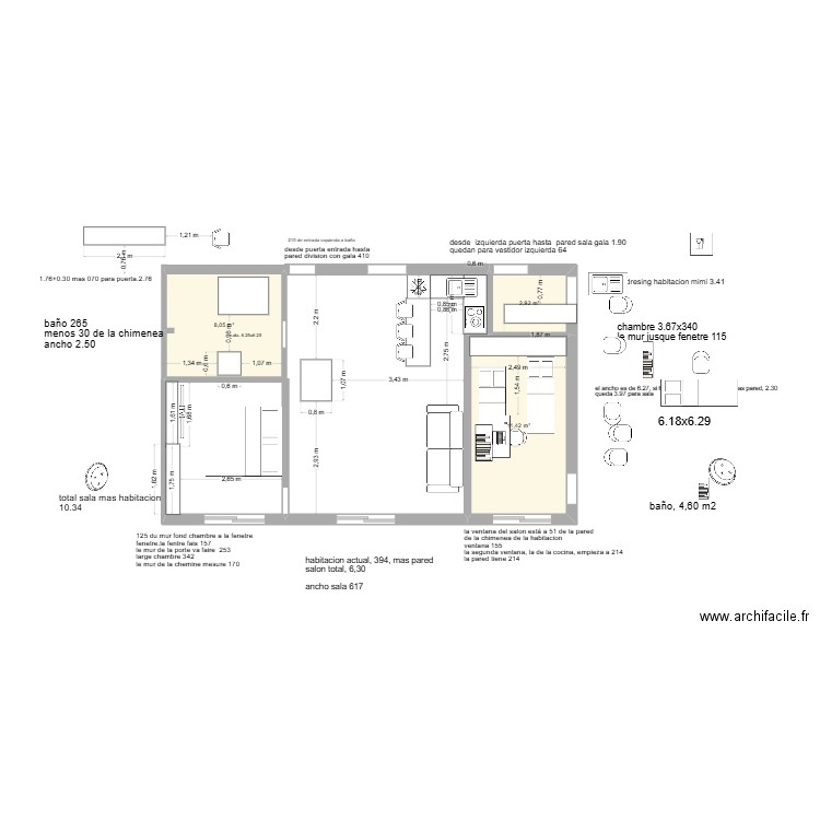 maubeuge 2 grand 2 lñ. Plan de 3 pièces et 22 m2