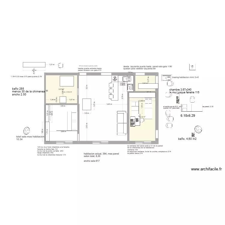 maubeuge 2 grand 2 l&ntilde;. Plan de 3  et 22 m²