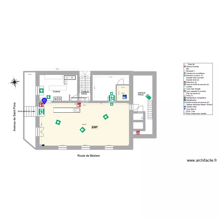 Bar RDC sept 26. Plan de 2 Pièces et 77 m² Bar RDC sept 26. Plan de 2 Pièces et 77 m²