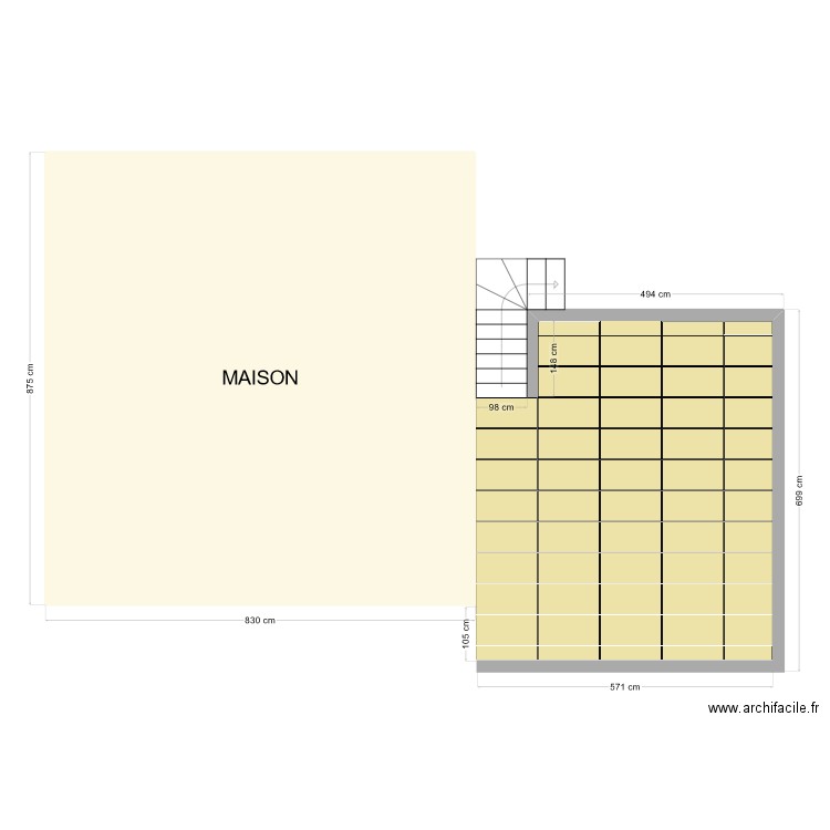 Magali - terrasse devant 1. Plan de 1 pièce et 64 m2