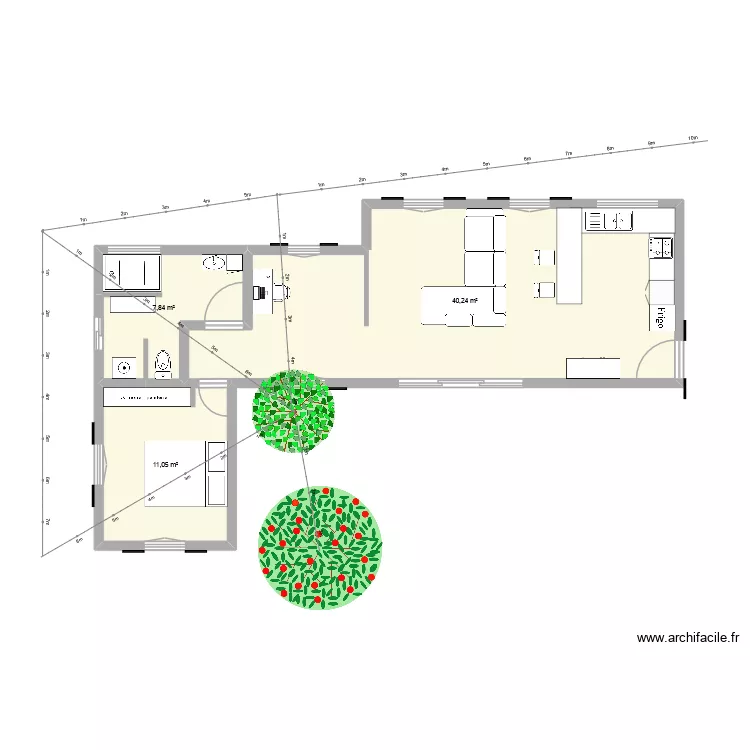 106 V3. Plan de 3 et 59 m² 106 V3. Plan de 3 et 59 m²