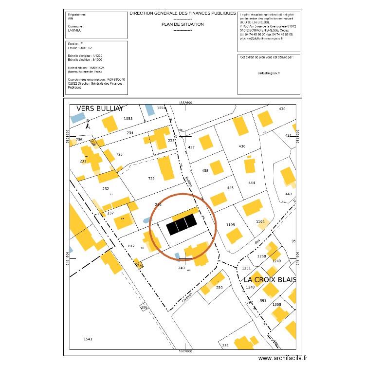 Lagnieu, Bulliez à construire. Plan de 0 pièce et 0 m2