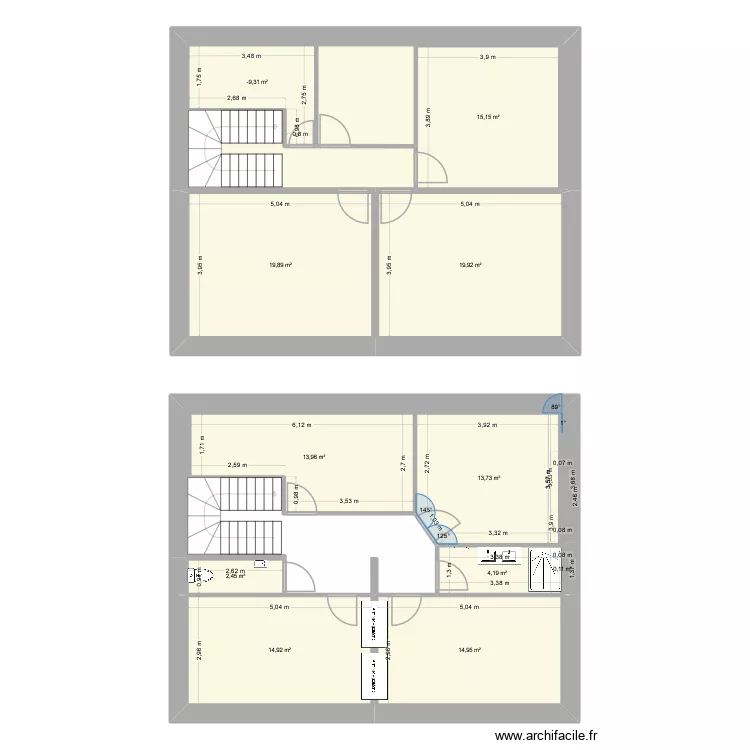 n+2. Plan de 11  et 126 m²