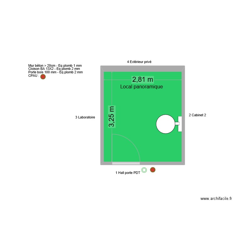 40255 Local panoramique. Plan de 1 pièce et 9 m2