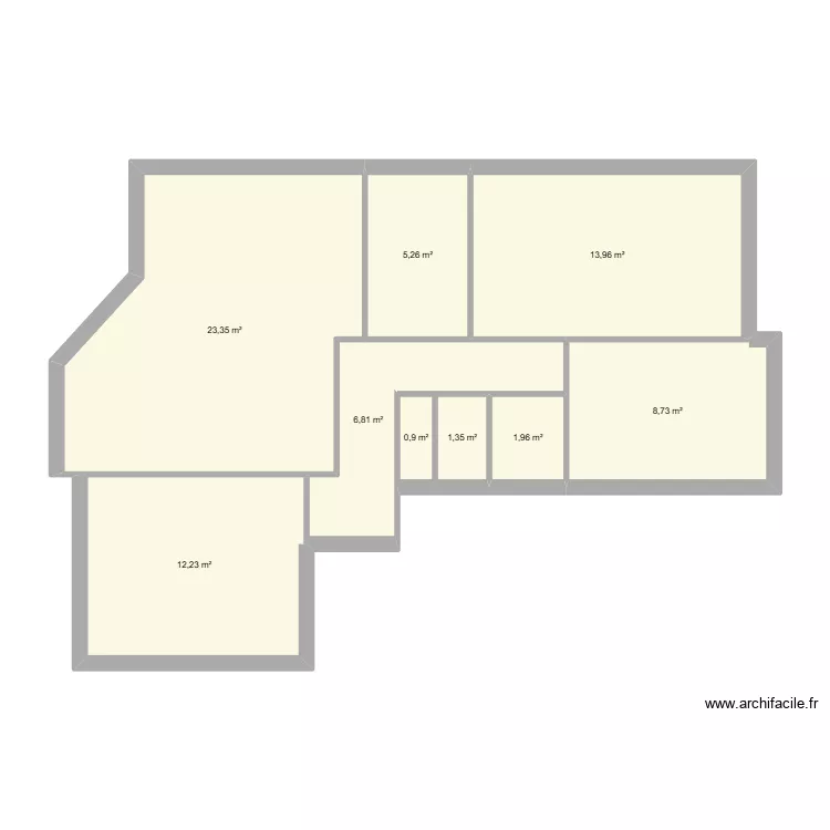 REBOUILLAT. Plan de 9  et 75 m²