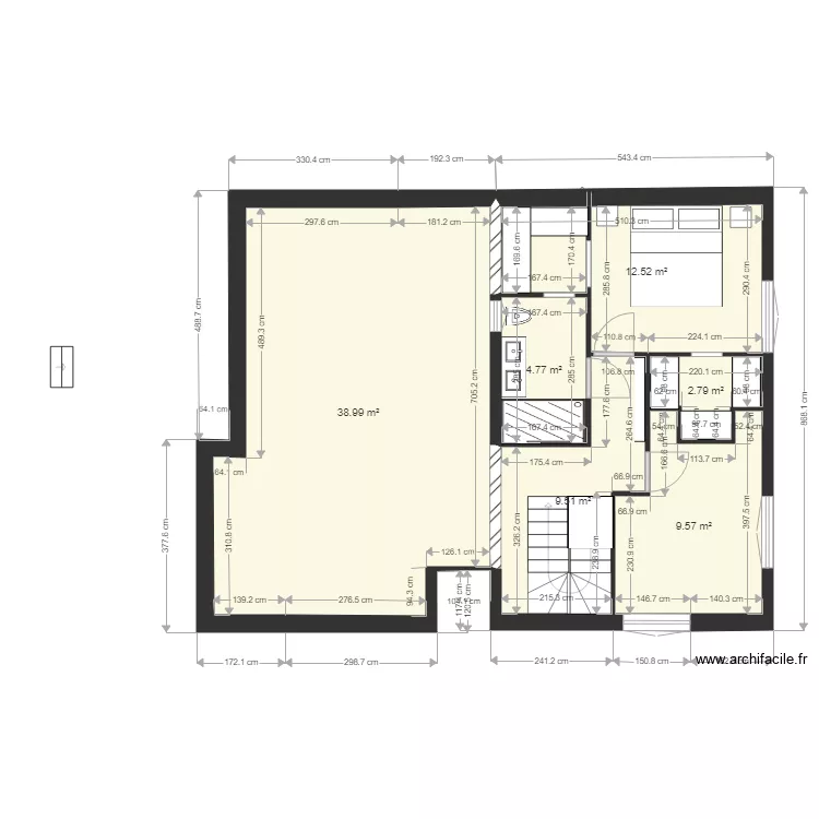 natacha surelevation 2026-2. Plan de 21  et 373 m²