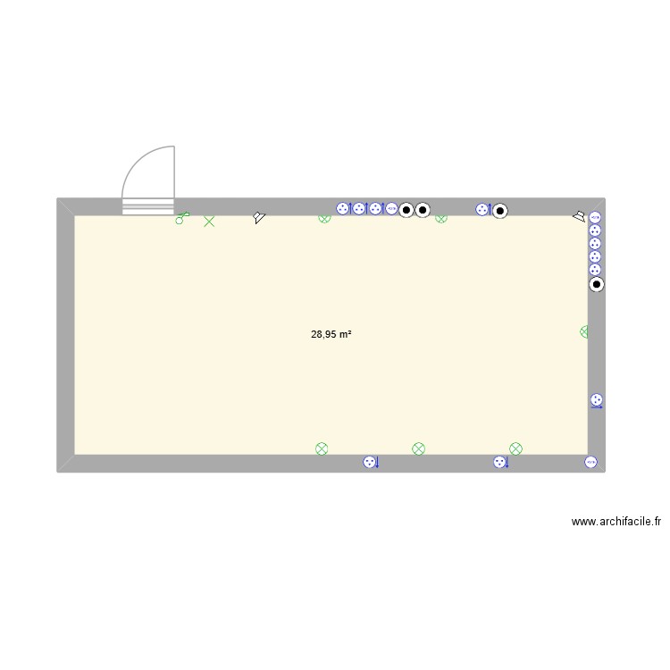 plan lulu. Plan de 1 pièce et 29 m2