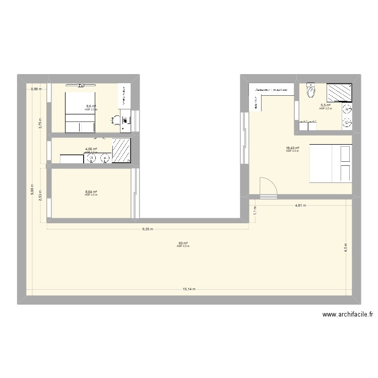 Futur Maison. Plan de 6 pièces et 109 m2