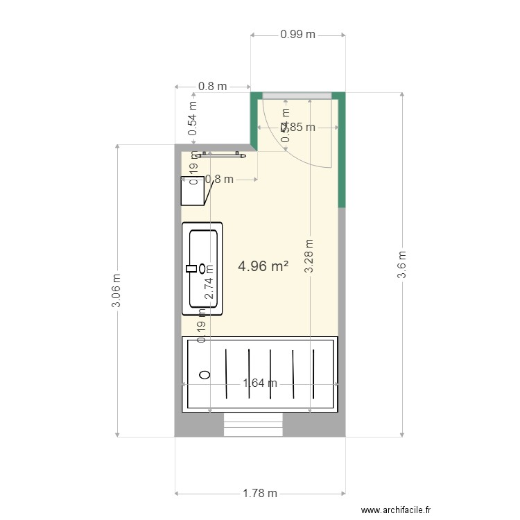 DELOSGES ANNA. Plan de 1 pièce et 5 m2