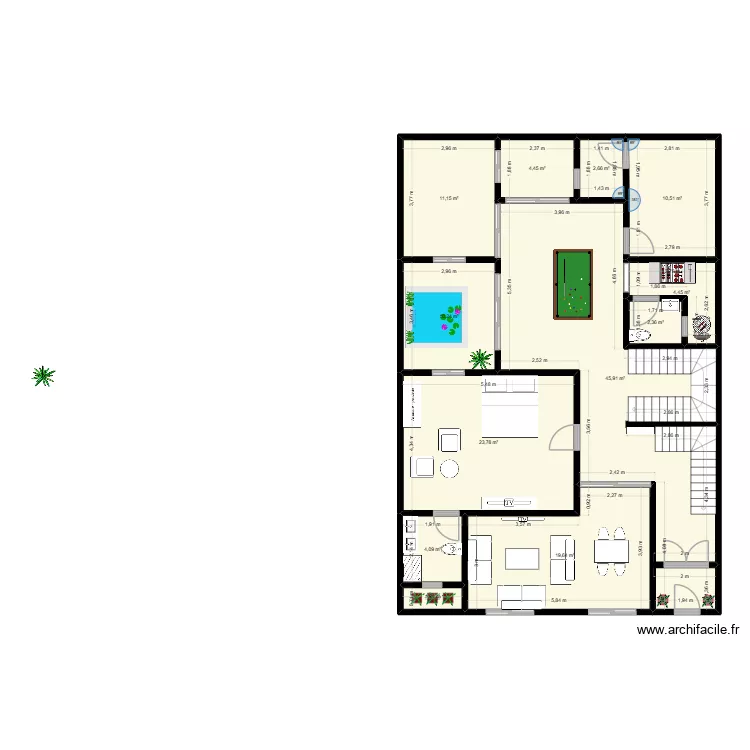 projet2. Plan de 12  et 141 m²