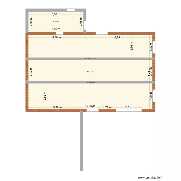 Maison Bayonne - R-1. Plan de 2 Pièces et 105 m² Maison Bayonne - R-1. Plan de 2 Pièces et 105 m²