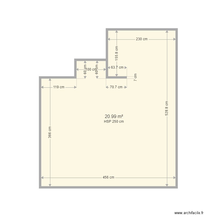 foncia cheneieux  apt21. Plan de 1 pièce et 21 m2