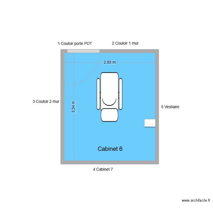 60704 Cabinet 6. Plan de 1 pièce et 9 m2