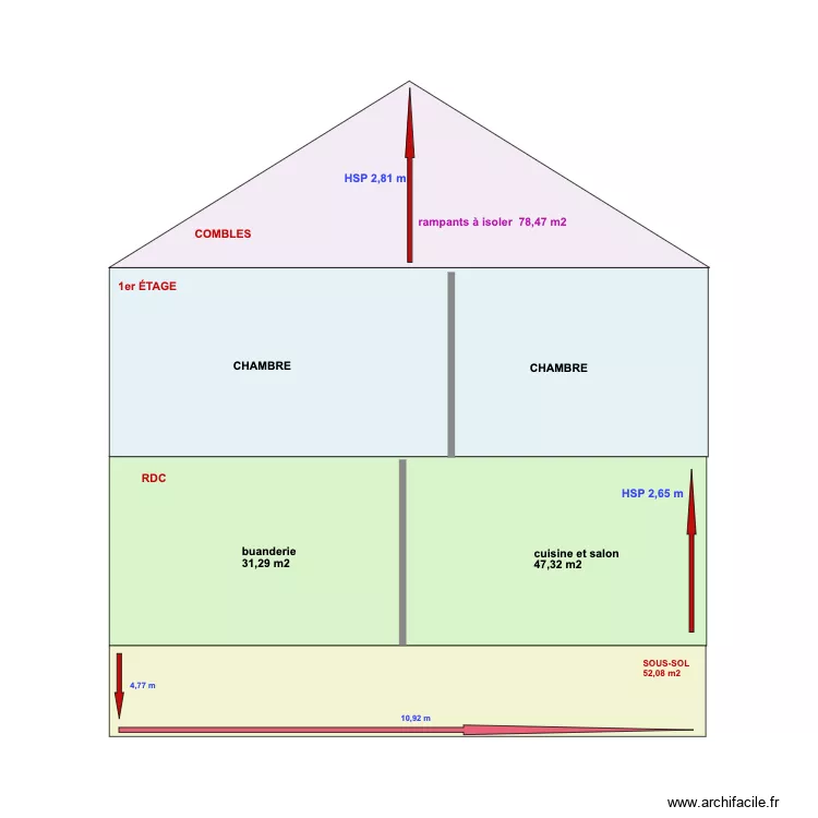 OMANG CROQUIS COUPE. Plan de 