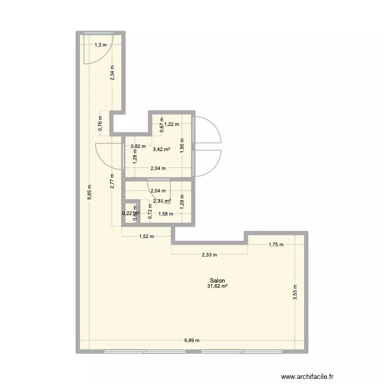 Chantier BERGER. Plan de 4  et 38 m²