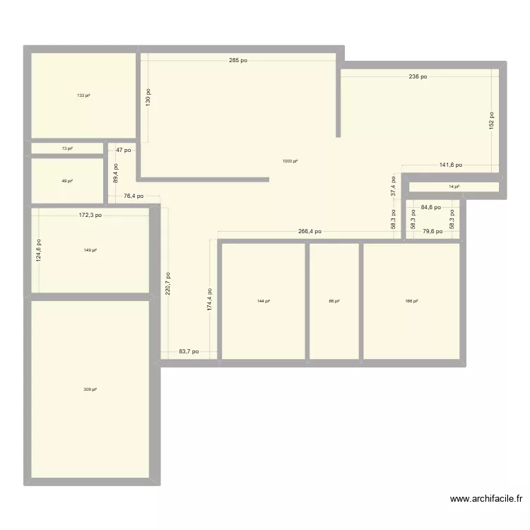 &Eacute;tage. Plan de 10  et 192 m²