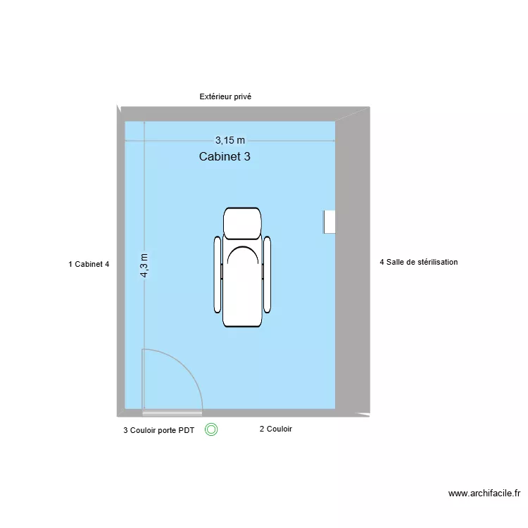 60708 Cabinet 3. Plan de 1 et 14 m² 60708 Cabinet 3. Plan de 1 et 14 m²