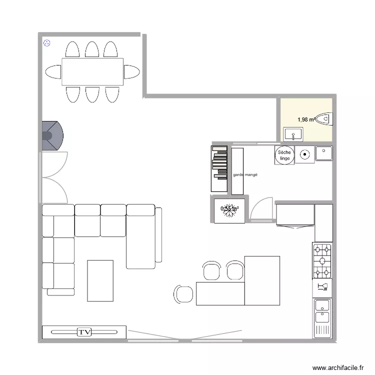 cuisine. Plan de 2 et 3 m² cuisine. Plan de 2 et 3 m²