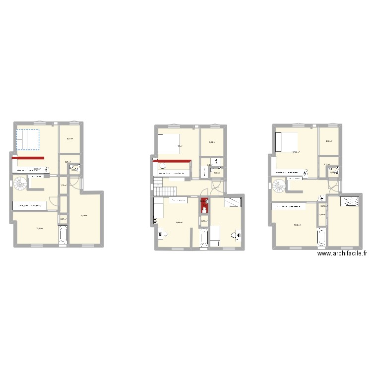 6eme Lafontaine. Plan de 23 pièces et 201 m2