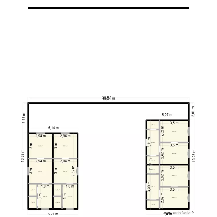 ISSIA 225. Plan de 20  et 104 m²