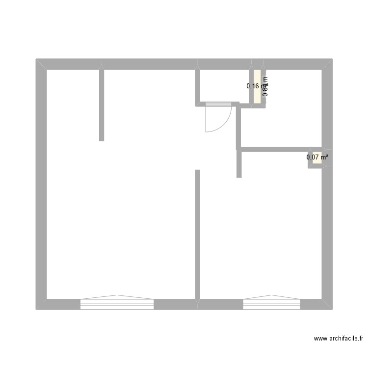 mermoz. Plan de 2 pièces et 0 m2