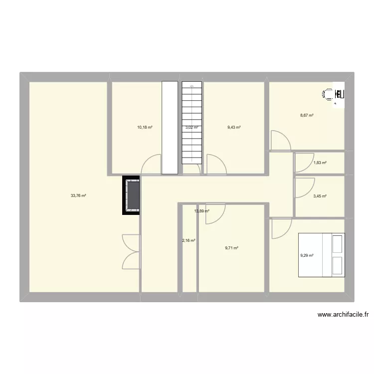 Maison. Plan de 11  et 105 m²