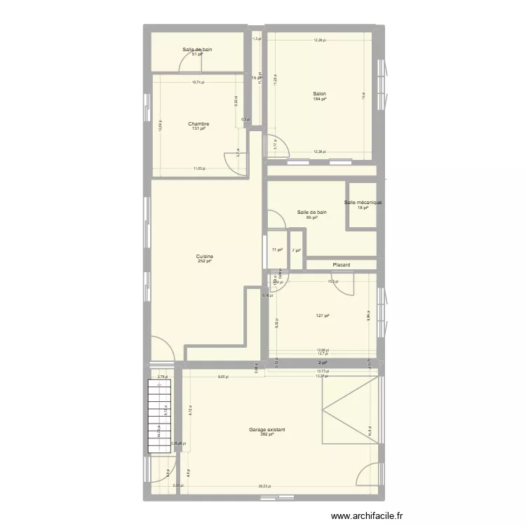Sous-sol 411 PJS. Plan de 14 et 121 m² Sous-sol 411 PJS. Plan de 14 et 121 m²