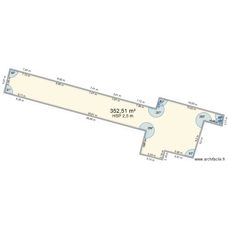 cadastre. Plan de 1 pièce et 353 m2