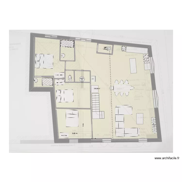 etage 2 bis - elise. Plan de 2 et 131 m² etage 2 bis - elise. Plan de 2 et 131 m²