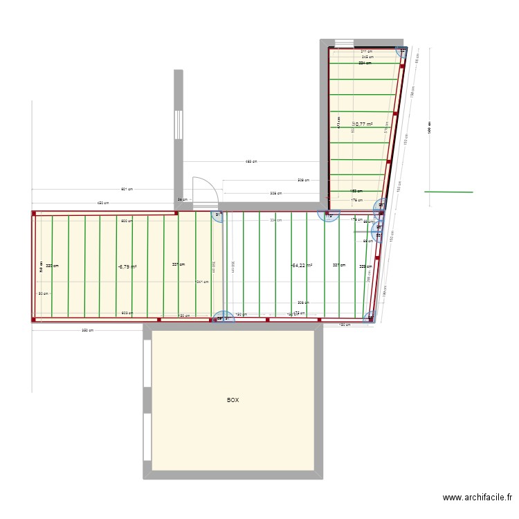 CAR PORT 1 - CAR PORT 2 - 3  Vue plan 600x350 Structure solives. Plan de 4 pièces et 72 m2