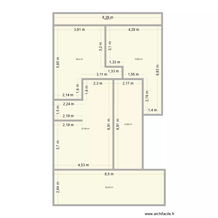 Terrasse Ferran Puig. Plan de 6  et 112 m²