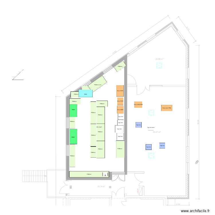 HOM-B-419. Plan de 1 pièce et 61 m2