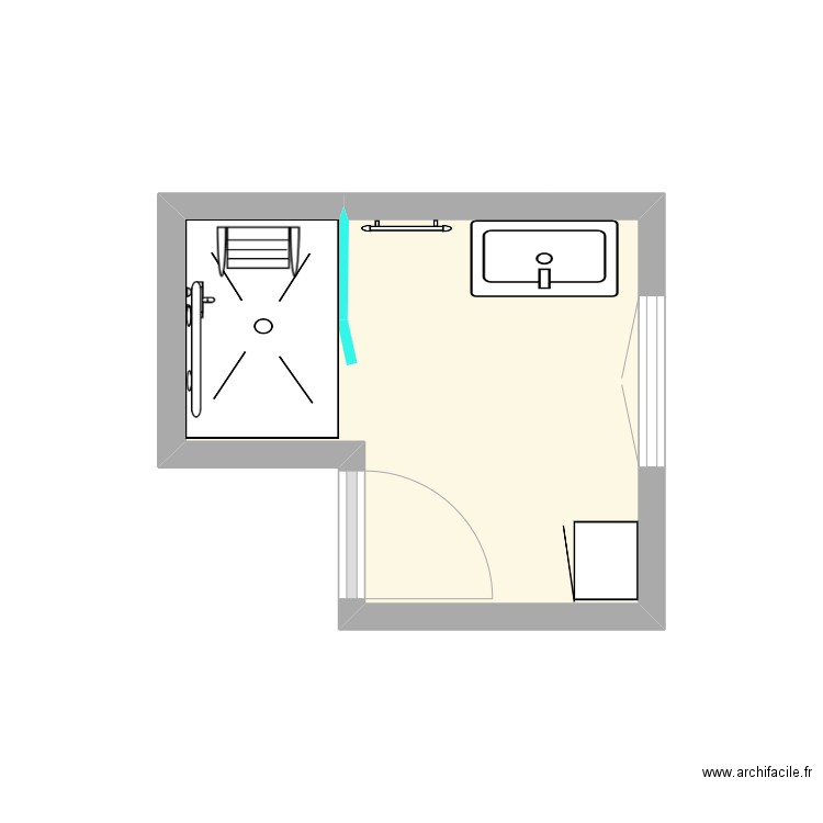 ROSTAN PROJET. Plan de 1 pièce et 5 m2