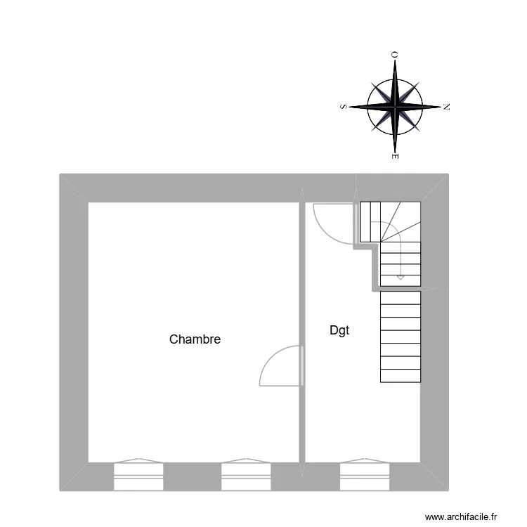 bouaricha R+1. Plan de 3  et 34 m²