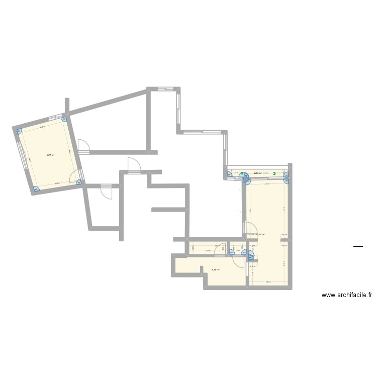 Marrakech 2. Plan de 4 pièces et 52 m2
