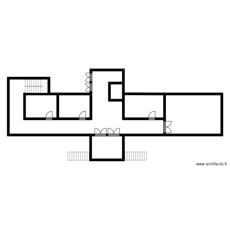 Externat z -1. Plan de 6 pièces et 142 m2