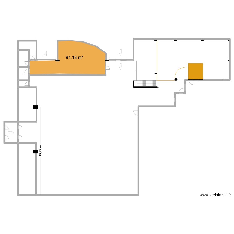 Bicyclic Namur / Coffee. Plan de 5 pièces et 41 m2
