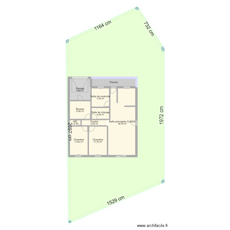 ETAT PROJETE MAM. Plan de 11 pièces et 480 m2