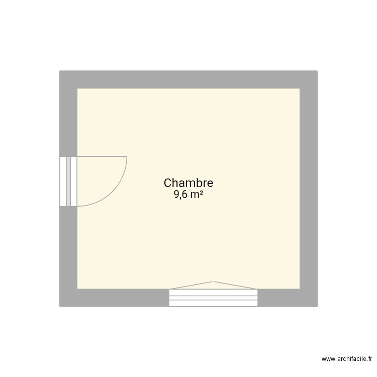 Chambre jeux. Plan de 1 pièce et 10 m2