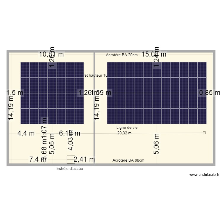 Toiture Sushis 1x36KWc. Plan de 2 pièces et 367 m2