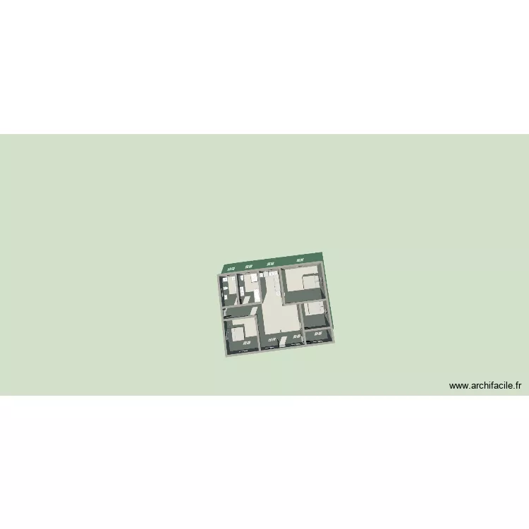 2 Papa. Plan de 7 Pièces et 105 m²