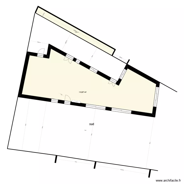 maison plein pied vide pour superficie. Plan de 