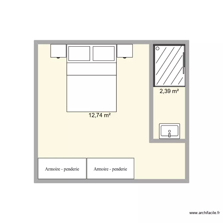 Maison Manon et Benoit. Plan de 2  et 15 m²