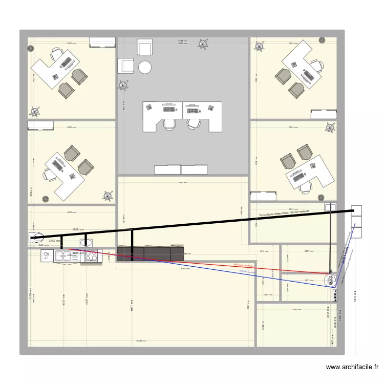 BUREAUX COURLAOUX 3 3 5. Plan de 13 Pièces et 395 m² BUREAUX COURLAOUX 3 3 5. Plan de 13 Pièces et 395 m²