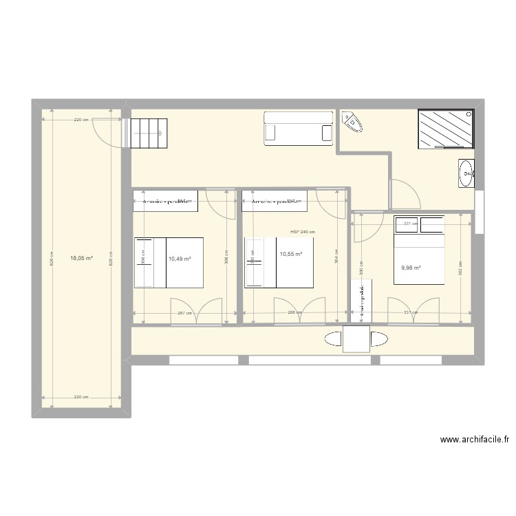 plan 2.1. Plan de 10 pièces et 213 m2