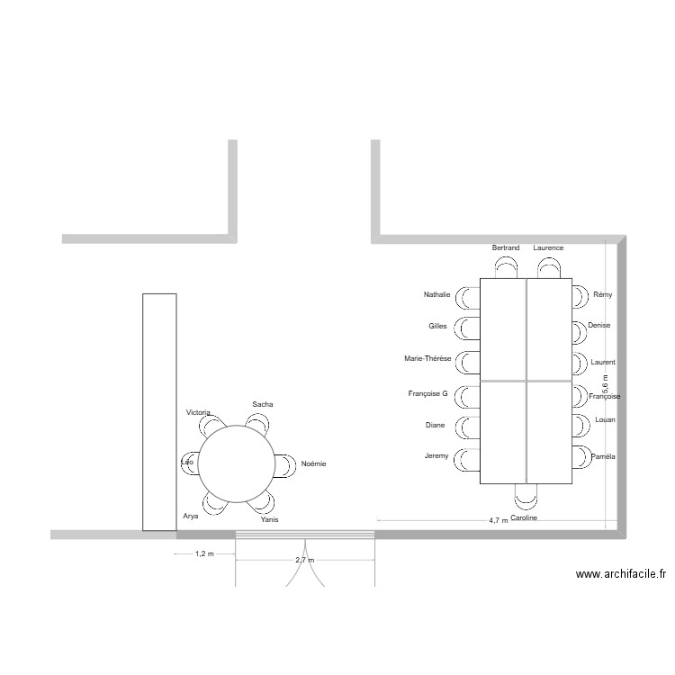 Plan de table Var 03. Plan de 0 pièce et 0 m2