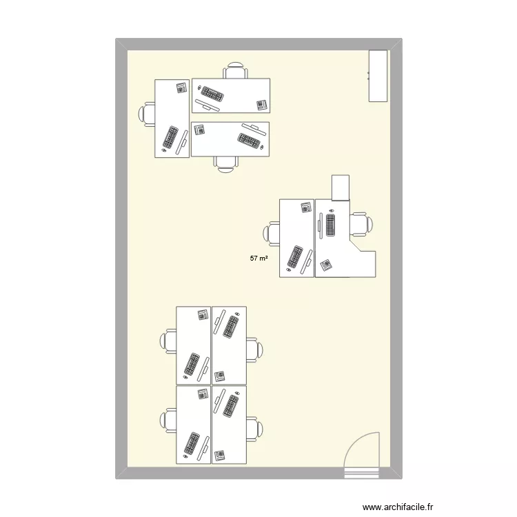 Plateau FI. Plan de 1 et 57 m² Plateau FI. Plan de 1 et 57 m²