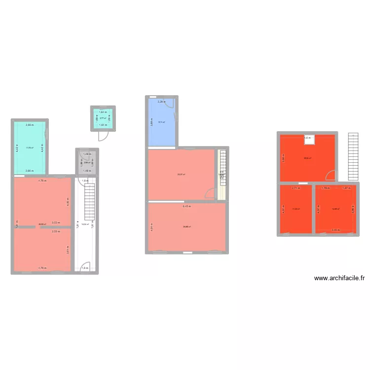 Purgatoire. Plan de 12  et 173 m²